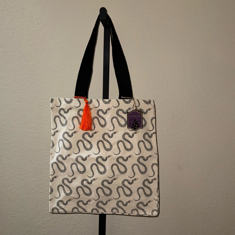 NWT Moonlight Manor Reusable & Durable Canvas Tote Bag Snake Print